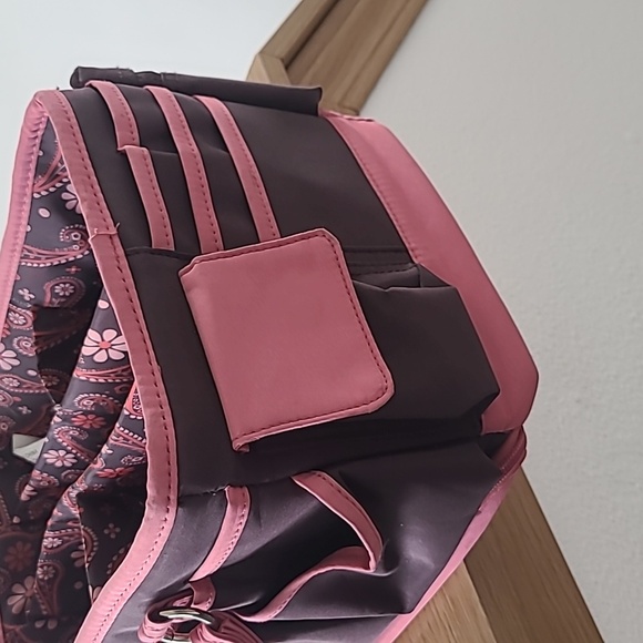 Stylish Pink and Brown Women's Bag - Picture 3 of 9